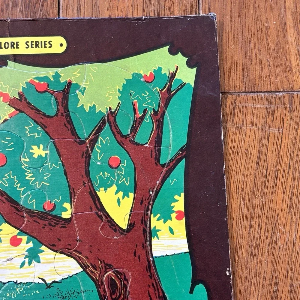 VTG 1960 MCM 60s Johnny Appleseed Interlocking Picture Puzzle‎ Folk-Lore Series
